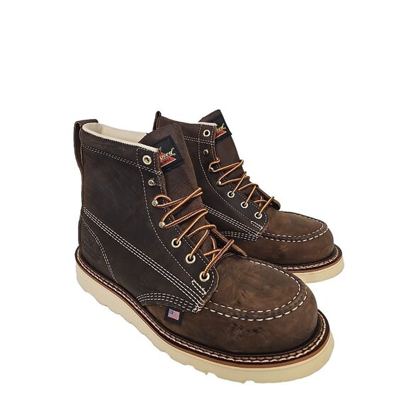 Thorogood Men's 6" Steel Toe Moc Toe Wedge Sole Boots (U.S.A.) 804-4575 8D - Picture 1 of 7
